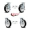 Service Caster 8 Inch Rubber on Aluminum Caster Set with Roller Bearings 4 Swivel Lock 2 Brake SCC-30CS820-RAR-TLB-BSL-2-BSL-2 - alternate 5